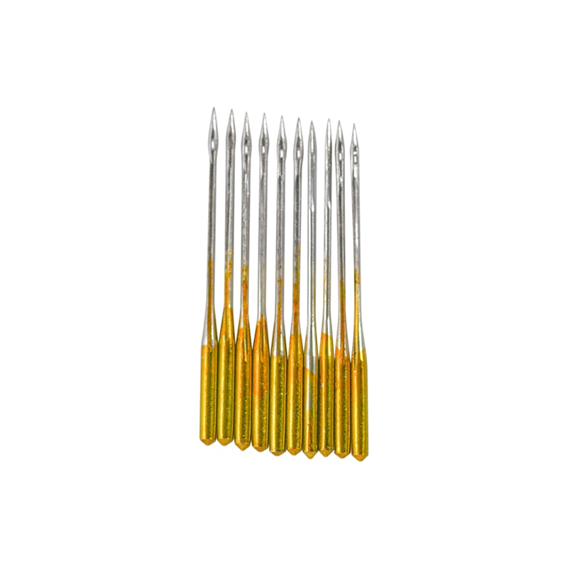 Machine à coudre régulière, aiguille à bille, longueur 39mm, en acier doré, 50pcs No.14, pour chanteuse