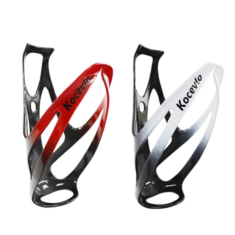road bicycle bottle cage carbon fiber nylon fiber hybrid material bike bottle holder mtb bicycle water bottle holder: white and red