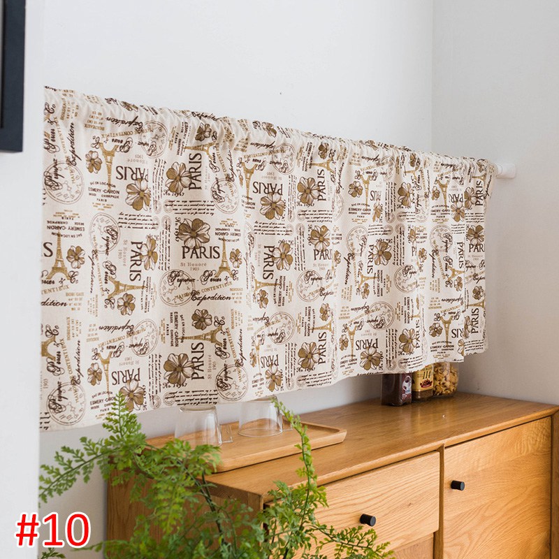 Rideau de cuisine, Court Rideau,Imprimé Rideau pour Armoire,Floral Demi-Rideau ,Drapés pour Fenêtre,Café Décoration du Salon: S10 Short Curtain