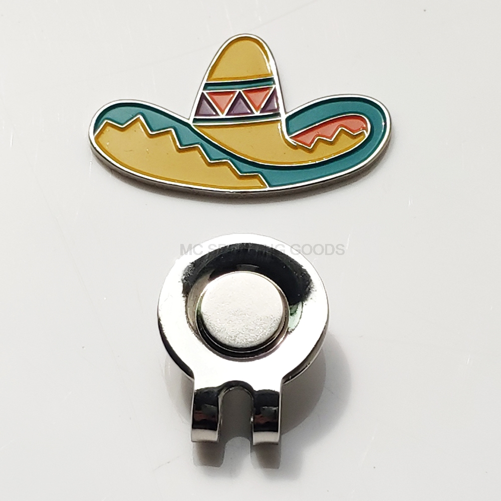 cowboy hat golf ball marker colourful hat mark with magnetic cap clip golf hat lovely cap golf Zinc alloy products ads