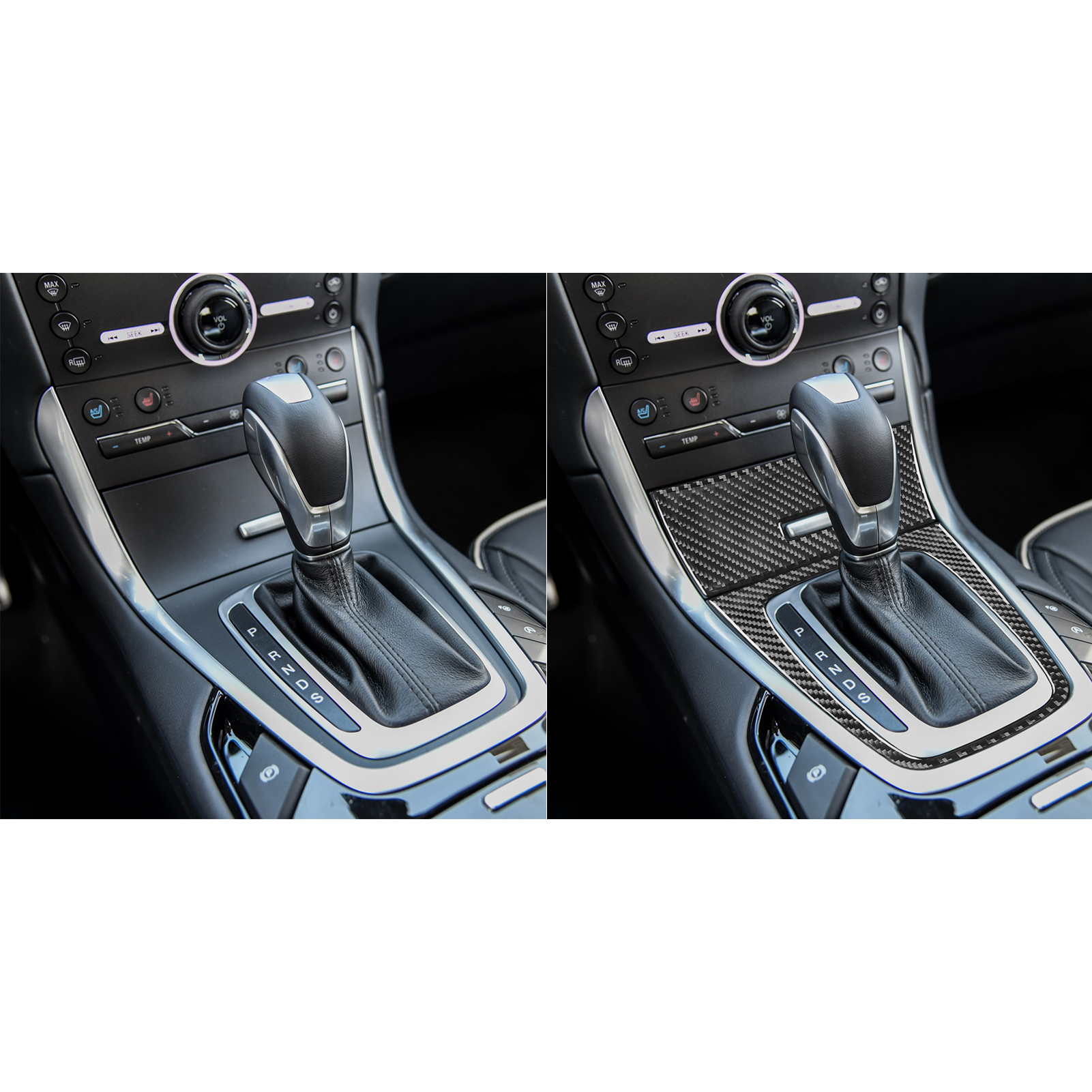 For Ford Edge Accessories Carbon Fiber Interior Gear Panel Cigarette Lighter Cover Trim Sticker