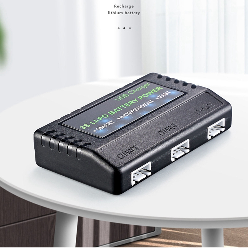 Cargador de batería li-po de 11,1 V, Cable USB, caja de cargador equilibrada para baterías 3S, paquete de batería de polímero de litio