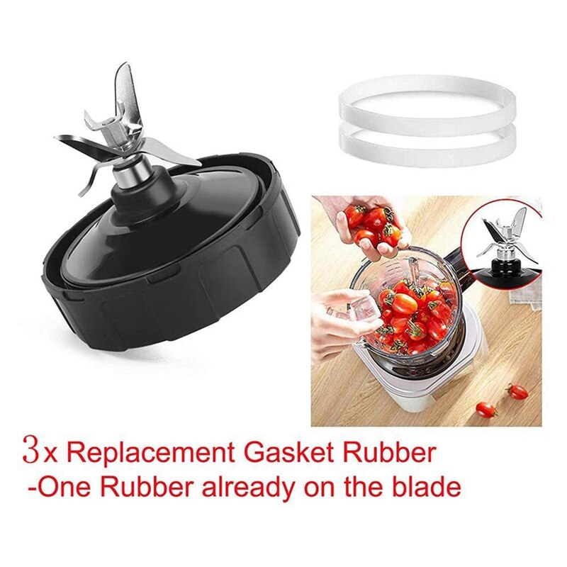 Ninja Blender Bodem Blade Vervanging, Voor Nutri Ninja Auto Iq BL482 BL642 NN102 BL682 BL2013 (7 Vinnen)