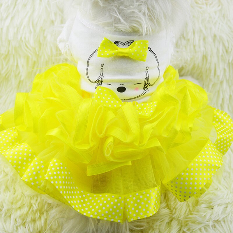 Dog Dress Pet Dog Clothes for Small Dog Wedding Dress Spring Skirt Puppy Clothing Spring Pet Clothes XS-XXL: Yellow / M