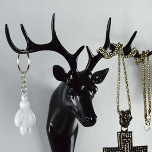 1 xfashion animal hjort stag huvud krok vägg hängare rack hållare plast heminredning