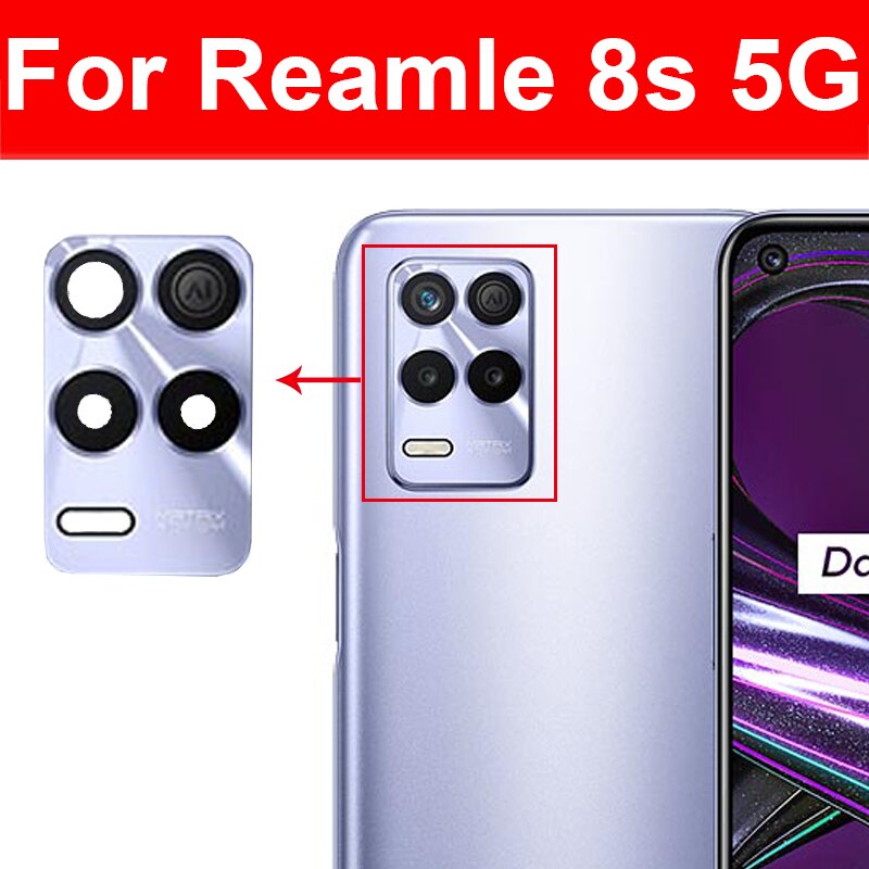 Terug Achteruitrijcamera Glas Lens Voor Oppo Realme 7 8 Pro 7i 8i 8S Global 5G Achteruitrijcamera lens Voor Realme 7pro 8pro Met Sticker Reparatie