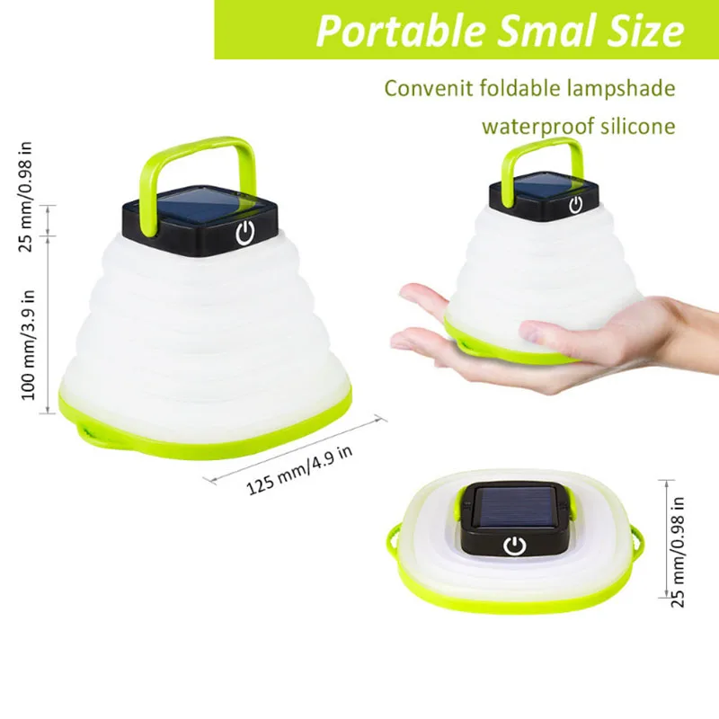 Lámpara de iluminación Solar novedosa y exótica para exteriores, luz LED portátil, linterna plegable, lámpara de Camping, recargable por USB
