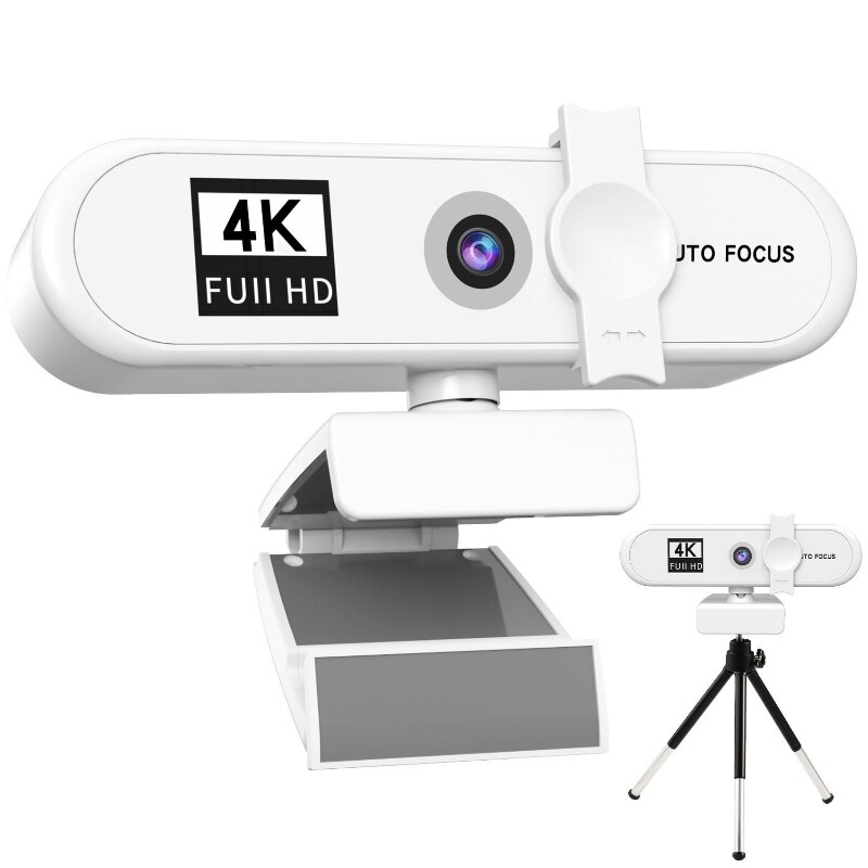 USB Webcam 1080P /2K/4K auto focus HDcamera Built-in microphone with stand white For Computer notebook