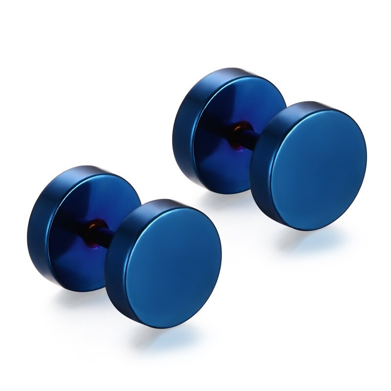 Vnox Punk Stud Oorbellen voor Man Ronde Rvs Kleine Oorbellen voor Man Boy: blue color