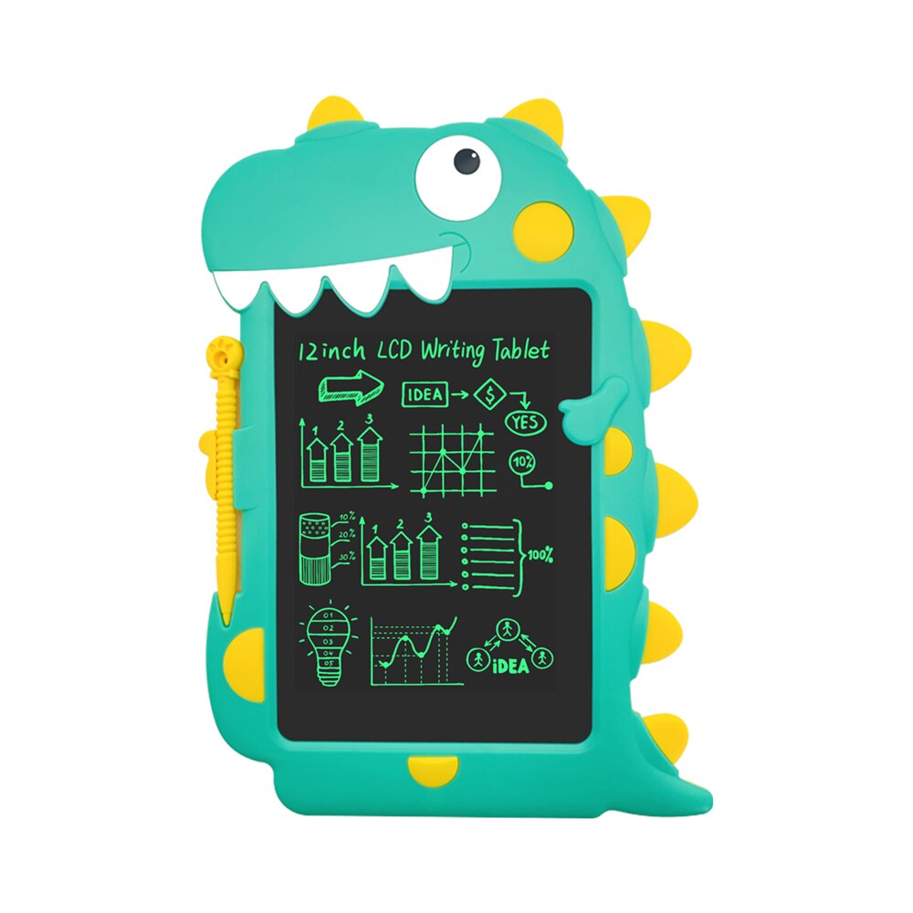 Cartoon Electronic Drawing Board LCD Screen Writing Tablet Digital Graphic Drawing Tablets Electronic Handwriting Pad Board+Pen: Green kl single