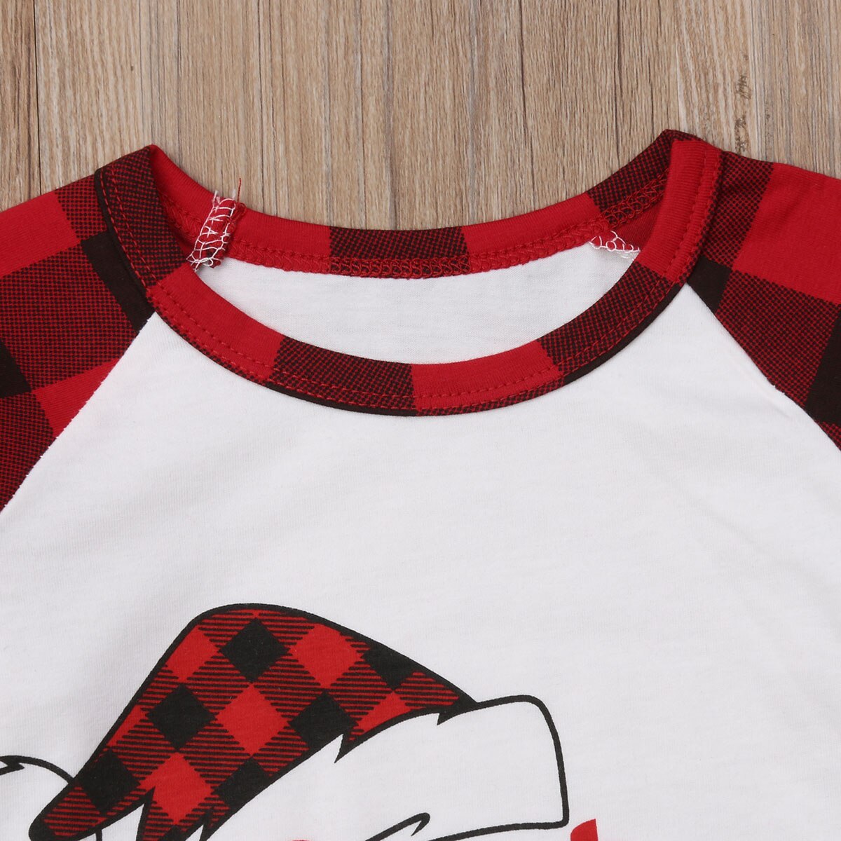 Merk kerst baby meisjes jongens sweatshirt tops letter santa baby xms hoed print geruite patchwork trui tops