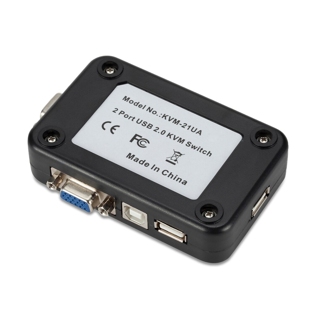 KVM Switch Box 2 Port 2-in-1 250MHz Keyboard Mouse Switcher Computer PC Splitter Improvement Share with LED Indicator