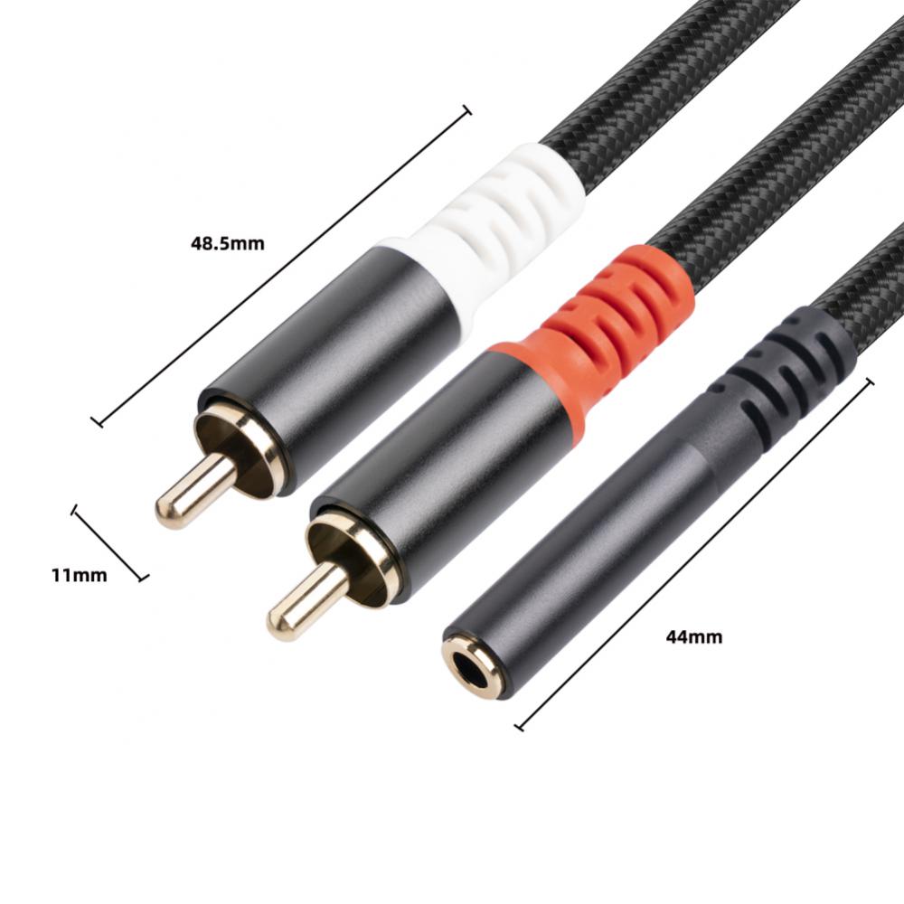 RCA Cable 2RCA To 3.5mm Jack Female AUX Audio Cable Stereo Splitter Adapter Cable For TV PC DVD Speaker Audio Amplifiers