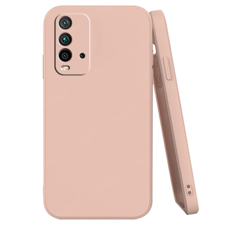 For Cover Xiaomi Redmi 9T Case Redmi 9T Capas Liquid Silicone Shockproof Phone Back Bumper TPU Soft Case Redmi 9T Fundas 6.53": Pink