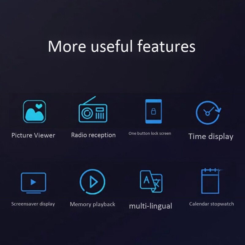 Mp4 musikspelare 2.4 tum presssn bärbar bluetooth multifunktion inkopplingsbar kortspelare  mp3 500 mah
