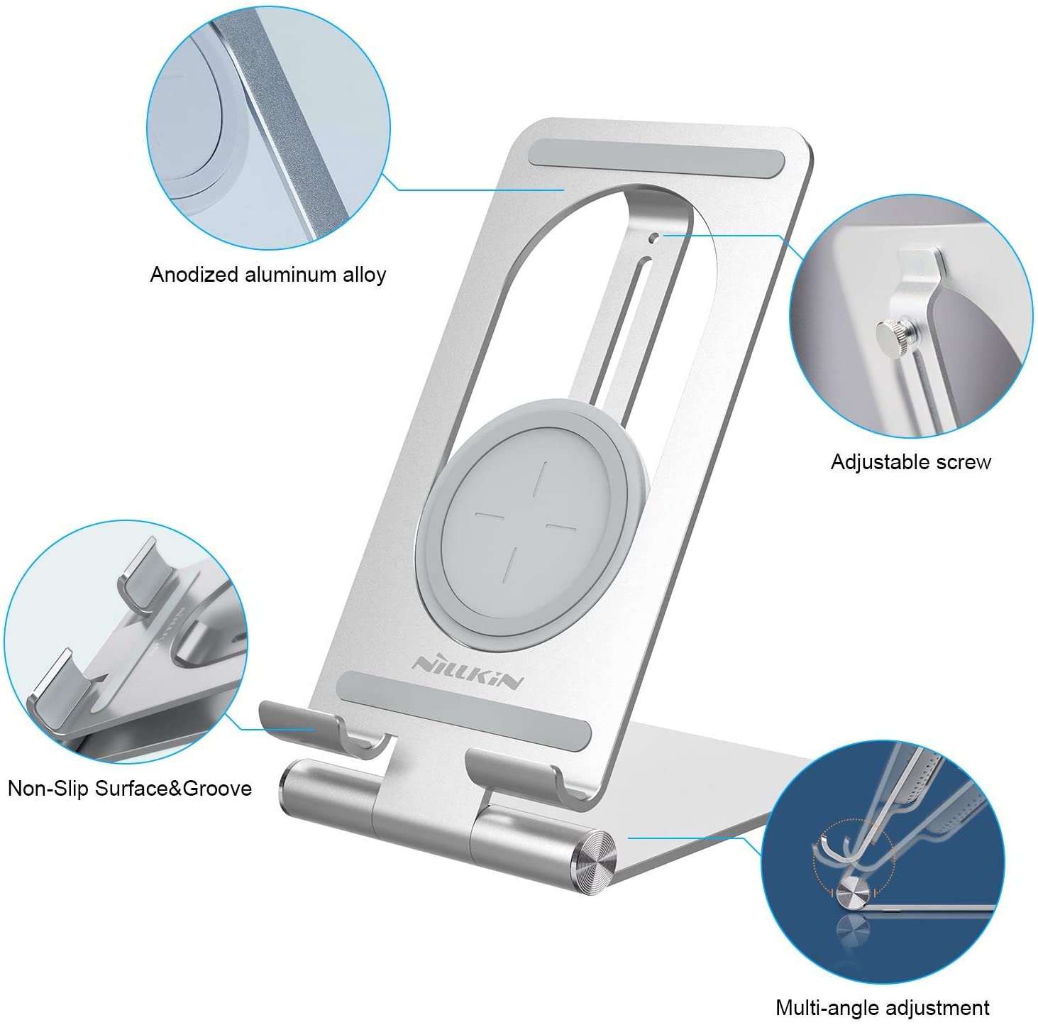 NILLKIN-soporte de carga inalámbrica 2 en 1 para ipad Pro 12,9/iPad Pro 11, iPad 8/7/6/5 Gen,Air 4/3,Samsung TabS7/S6/S5e