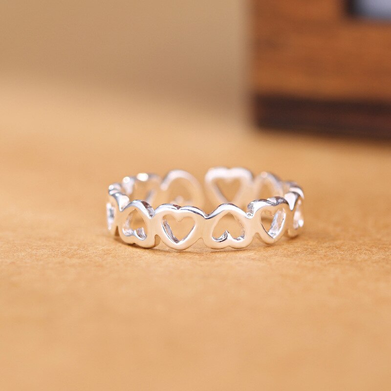 Silber Farbe Liebe Herz Ringe Für Frauen Erklärung Schmuck Finger Ring anillos mujer bijoux