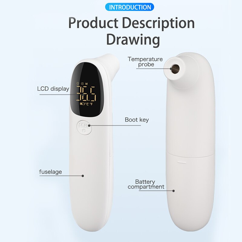 Infrared Thermometer Non-contact Forehead Temperature Gauge Instant Results for Adults Kids Objects