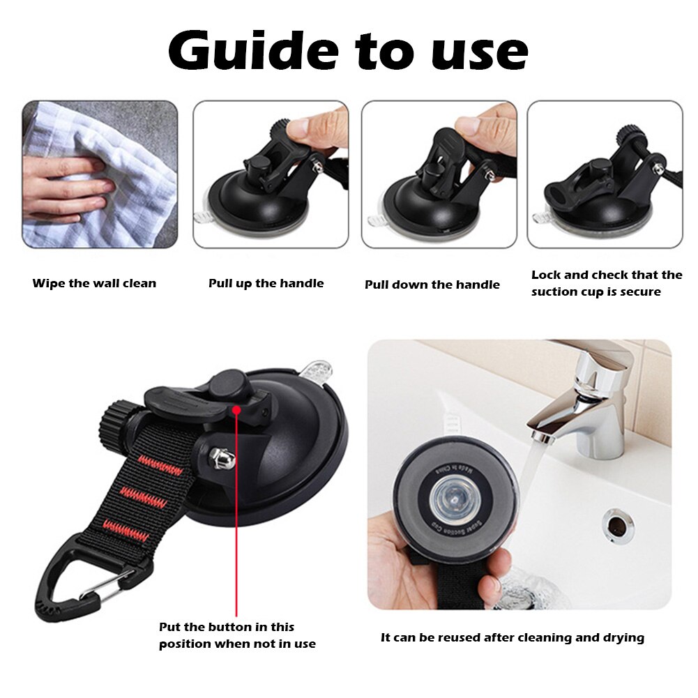 Car Organizer Rear Racks Car Accessory Car Suction Cup Anchor with Triangle Securing Hook Tie Down for Camping Tarp