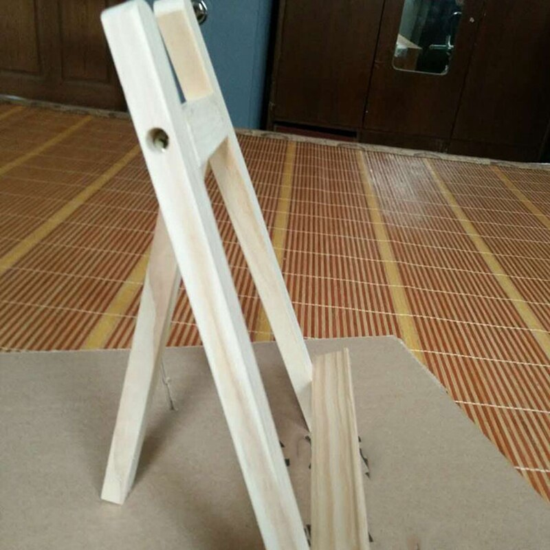 Naturligt trä mini staffli ram stativ display möte bröllop bord nummer namn kort stativ hållare målning hantverk