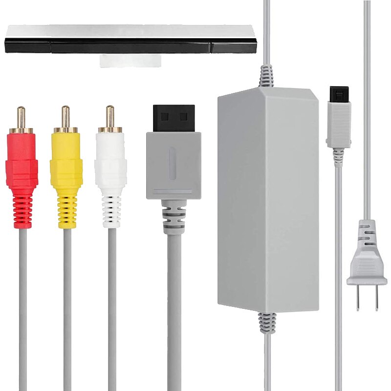 3 In 1 Combo-Ac Power Adapter + Composiet O Video Kabel + Wired Motion Sensor Bar Voor Nintendo wii Wii U Ons Plug