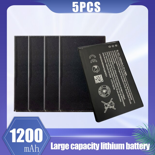 Bl -4ul bl4ul bl 4ul 1200 mah erstatnings lithium mobiltelefon batteri til nokia 225 230 330 220 rm-1172 rm-1011 rm-1012 rm-1126: 5 stk
