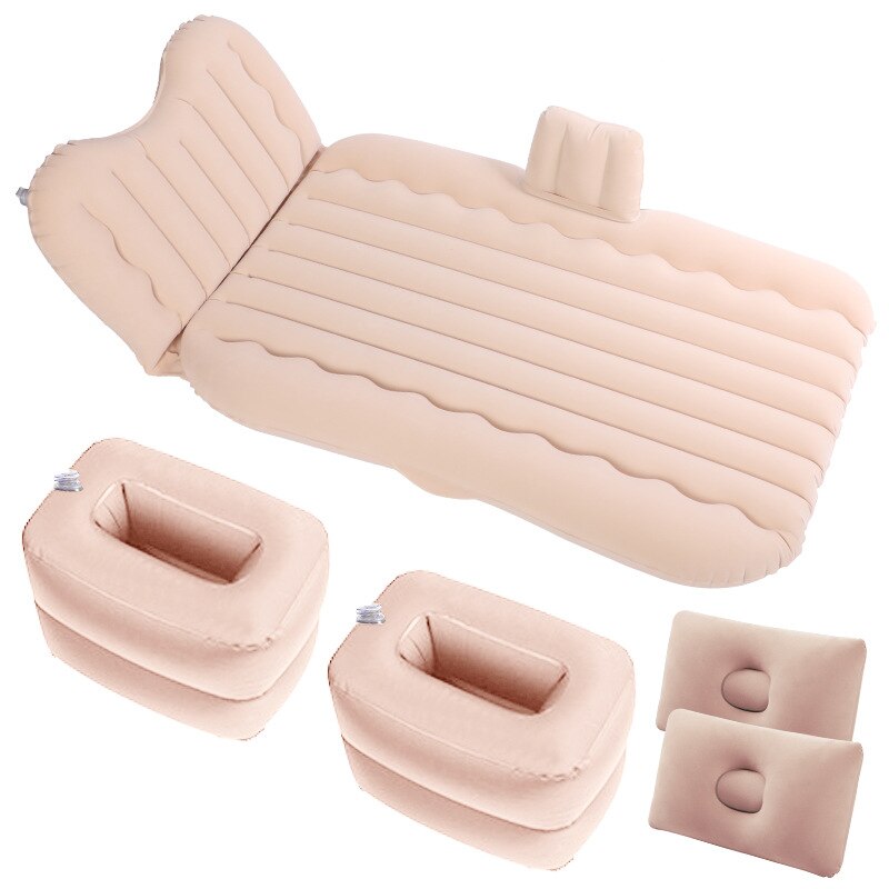 Bymaocar Car inflatable bed Multifunctional travel bed 900*1350(mm) car mattress PVC+ flocking car bed car accessories: White