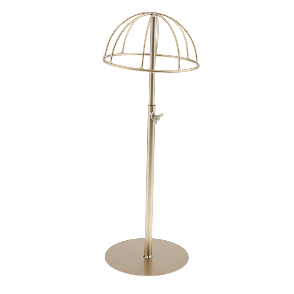 Vintage guld metall hatthylla/keps/peruk hållare fristående display stativ