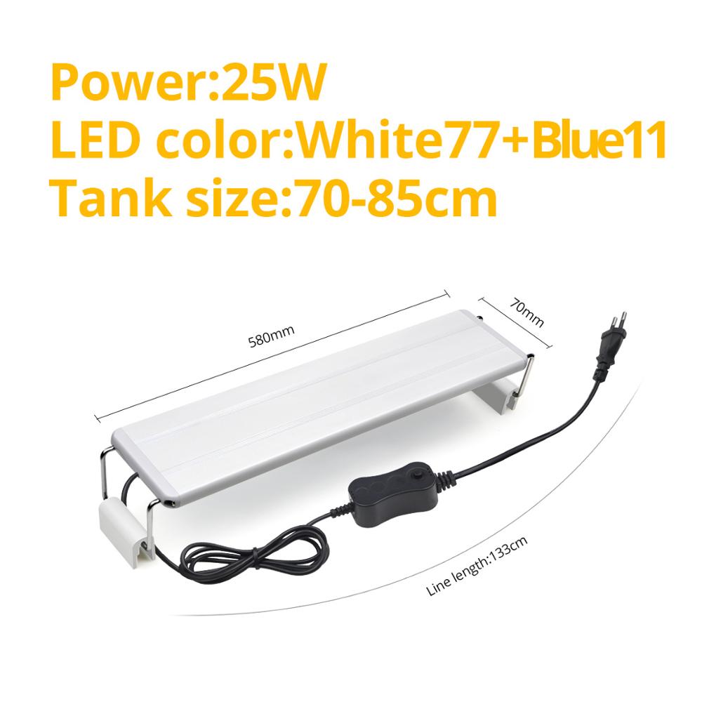 EU plug LED Aquarium Verlichting 18/28/38/48/58 CM Fish Tank Lamp Extensible Clip op LED Licht voor aquarium aquarium Decor verlichting: 58CM