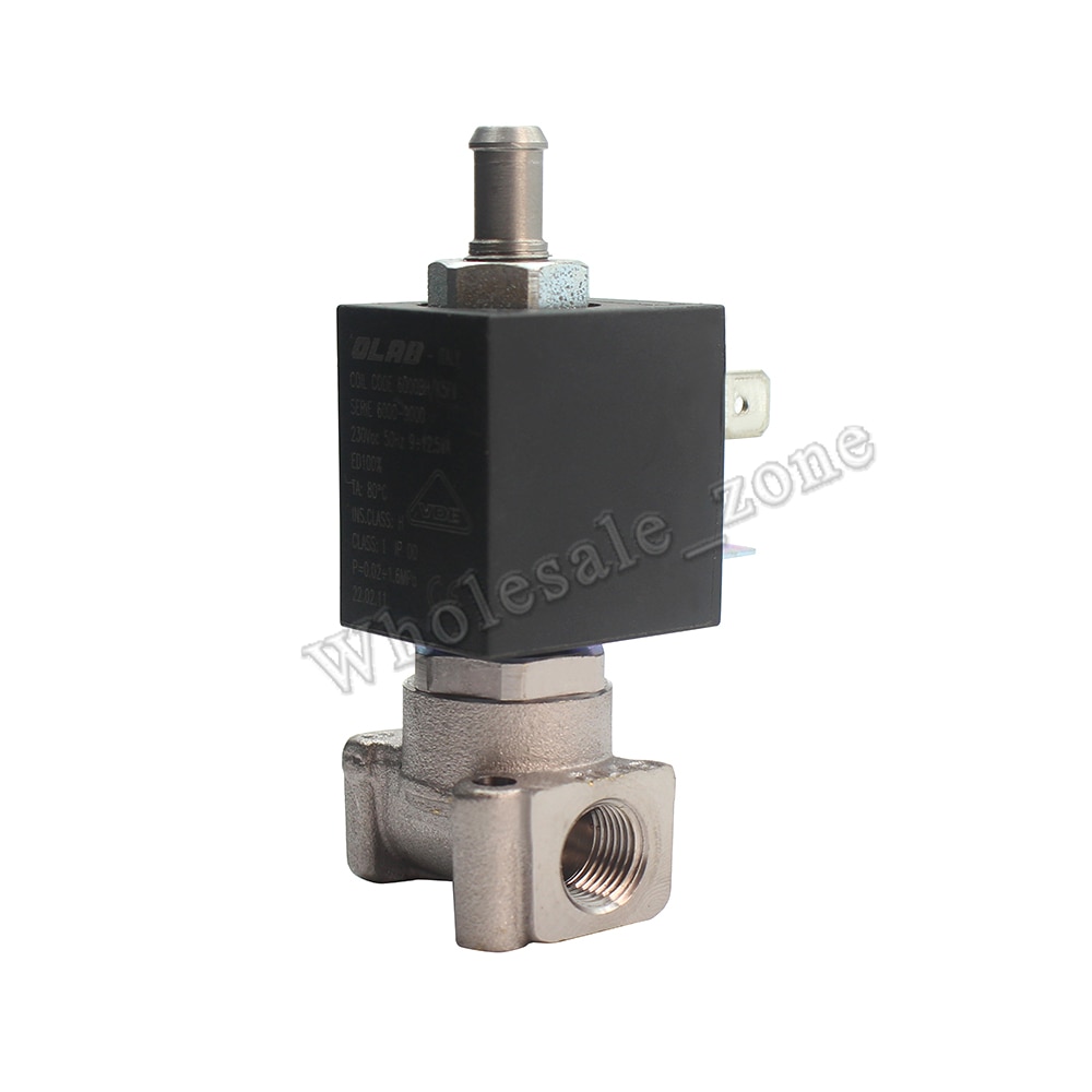 OLAB Italy SERIE 6000-9000 AC 230V N/O G1/8&#39; Brass Coffee Makers Steam Air Water 2 Position 2 Way Electric Solenoid Valve
