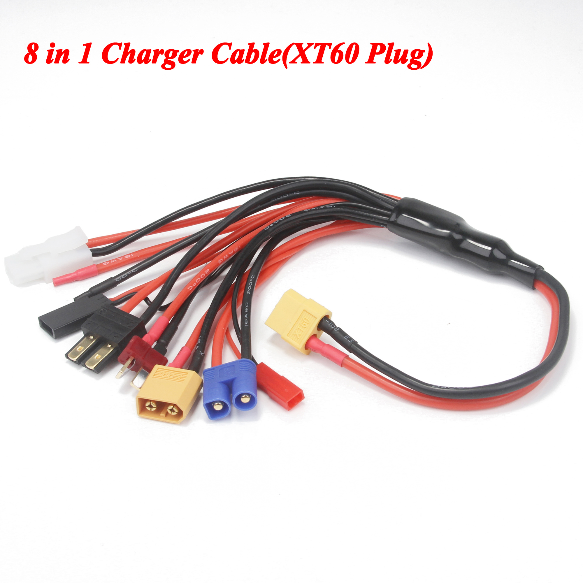 8 in 1 Battery Charger Converter Cable Multi Lipo Adapter Line Futaba 4mm Banana XT60 Plug for RC Car IMAX B6 B6AC Charger Cable: Yellow