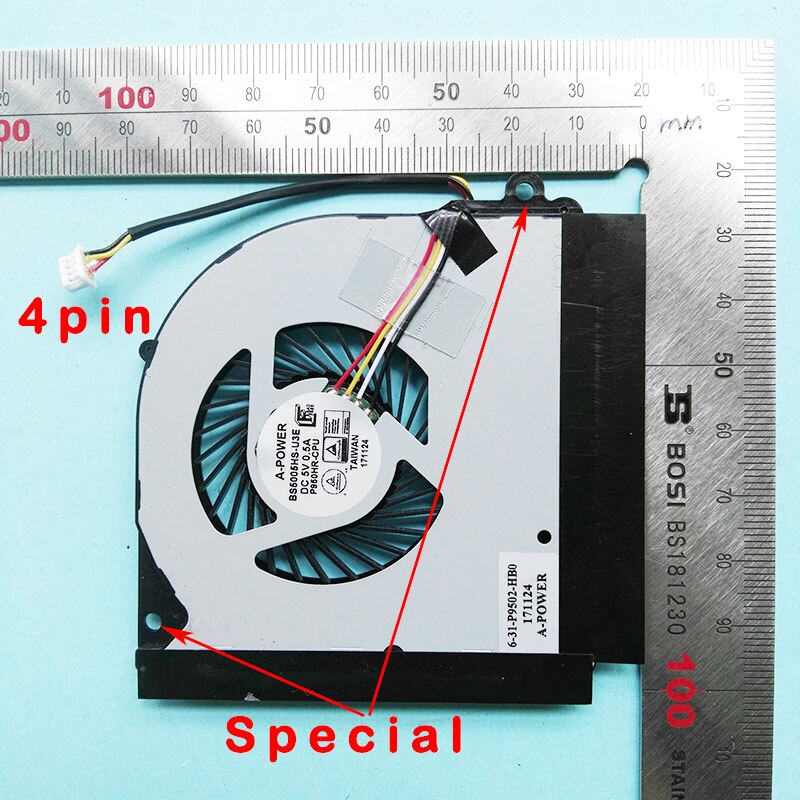 Ventilateur de refroidissement pour processeur Clevo P950HP P950ER P950HR P955ER P950EP6 P955EP6 P950ED BS5005HS U3D U3E: 4pin special cpu