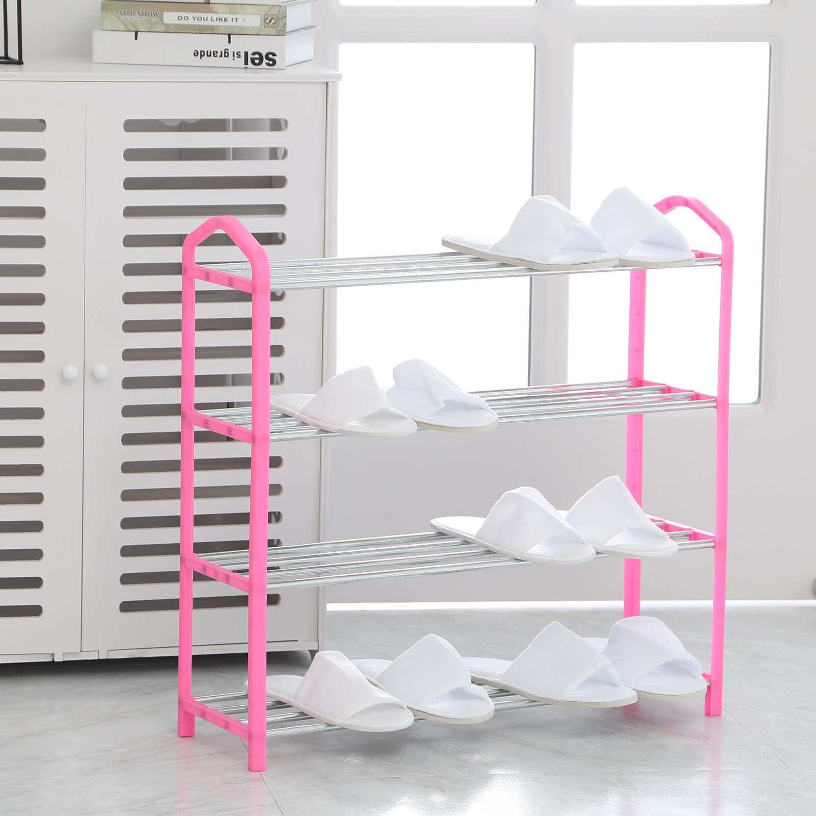 3/4/5 Tiers Modern Shoe Rack Shoe Hanger Solid Room Organizer Multi-layer Shoes Shelf Multi-functional Bedroom Storage Household