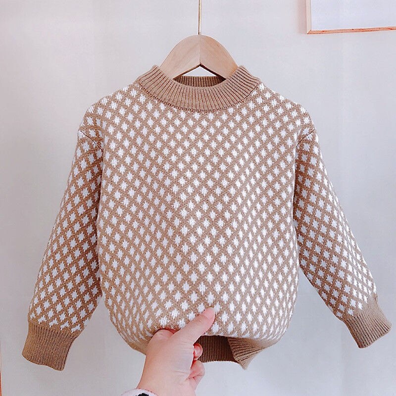 Suéter fino para niños y niñas, ropa de primavera, nueva de punto, camisas para niños, disfraz infantil cálido de
