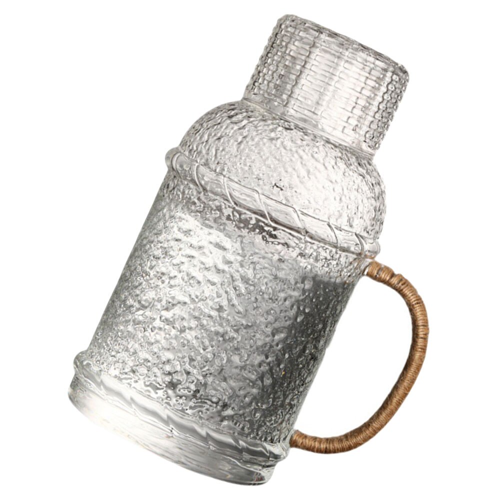 1 Set Glass Water Jug with Lid Clear Water Pitcher Household Water Jug Tea Container
