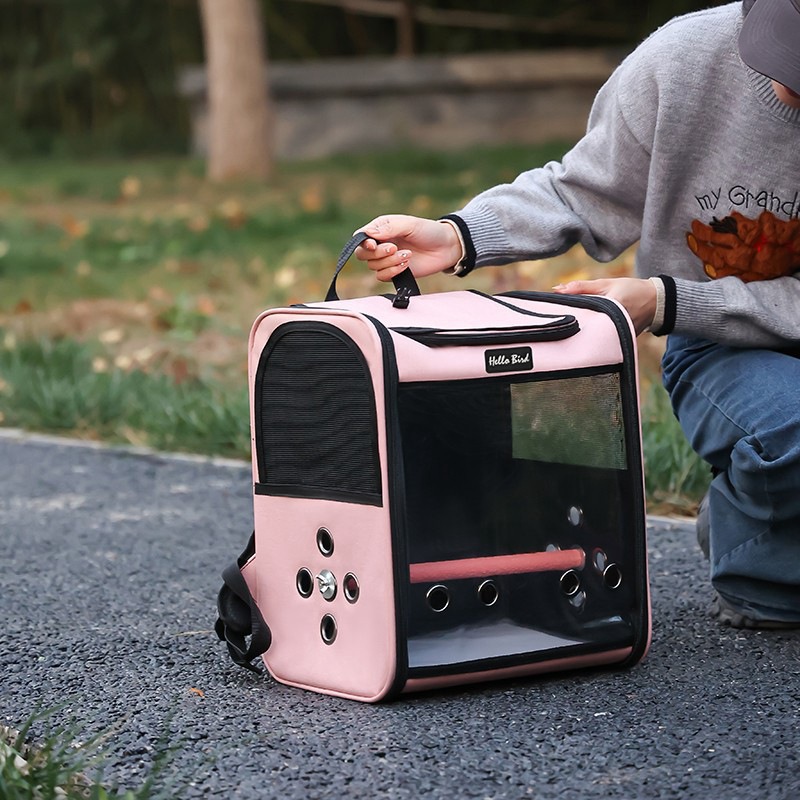 Sac à dos pour perroquets, Cage de transport pour oiseaux, ensemble de voyage pour animaux de compagnie, respirant, Double épaule, Cage de voyage sortante