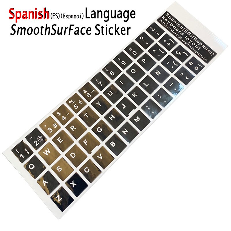 Sr standard spansk språk 7 typer tastatur klistremerker layout knapp bokstaver alfabet for pc bærbar tilbehør datamaskin: Glatt ikke lysende