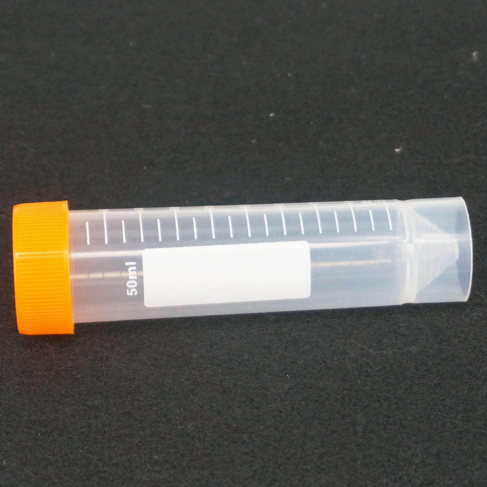 Tubo de centrífuga de plástico para laboratorio, línea de escala de 50ml, fondo plano con tapa de rosca para muestras, 50 Uds.