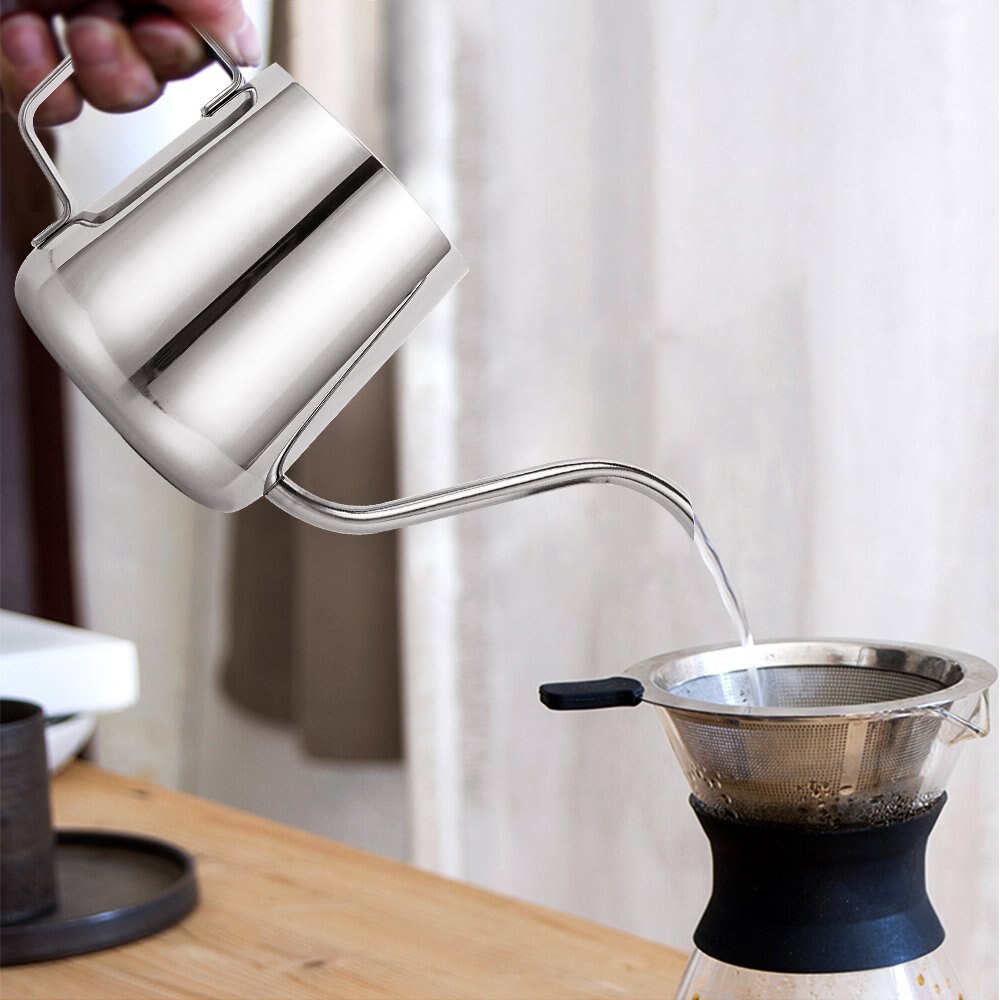 8.5oz Pour Over Coffee Gooseneck Kettle Hand Drip Pot Stainless Steel