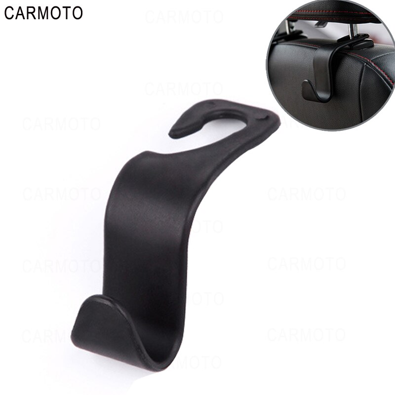 Clips autostol krog auto nakkestøtte ophæng taske holder til bil taske pung stof dagligvareopbevaring sort auto fastgørelse tilbehør: 11x 3.5 x 0.4cm
