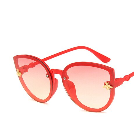 Mærke bi børn solbriller sort drenge piger vintage børn solbriller runde solbriller oculos tilbehør: Rød
