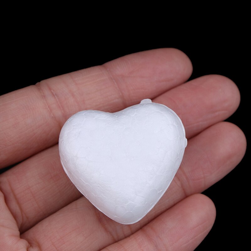 10Pcs Polystyrene Styrofoam Foam Heart-shaped Craft For Christmas Decoration