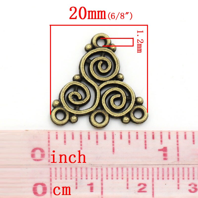 DoreenBeads Alloy Connectors Findings Knot Antique Bronze Flower Hollow Pattern Jewelry DIY Findings Handmade Earrings Charms: 8 PCs 20mm x 19.5mm