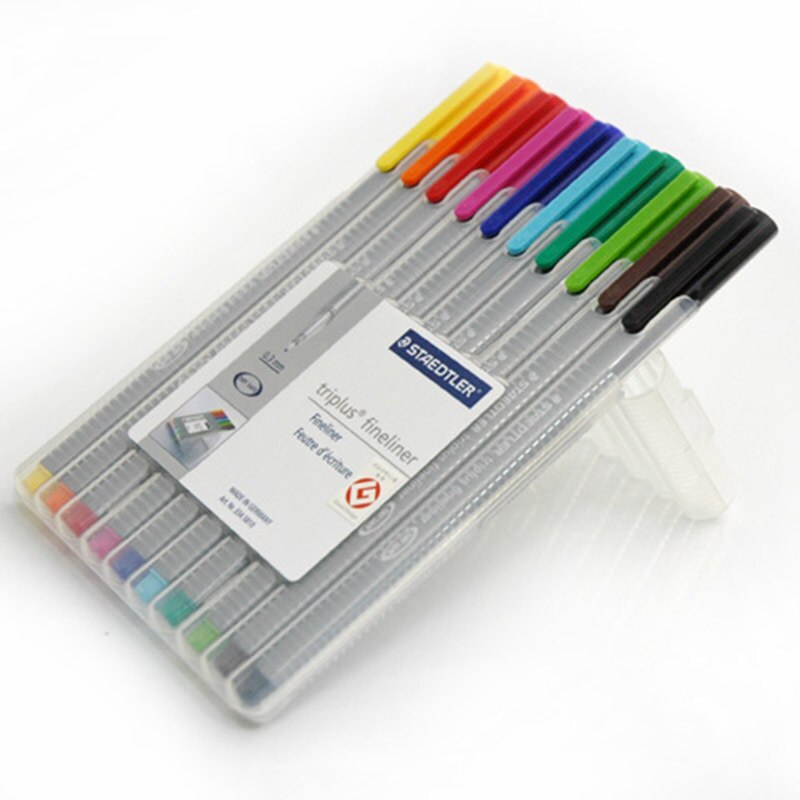 Staedtler 334SB Triplus Fineliner 0.3 mm 10 Colors Set Drawing Pen Graphics Writing Supplies