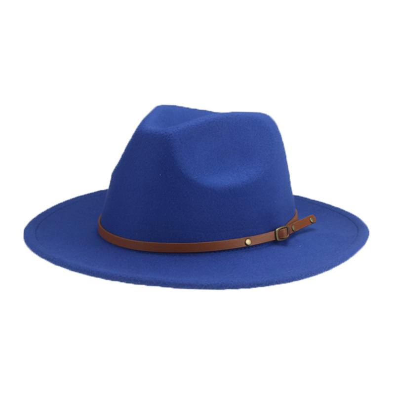 Hat Fedoras Women Winter Hats Felted Caps Hats for Men Solid Belt Casual Wedding Church Wide Brim Fedora Chapeau Femme Bonnet