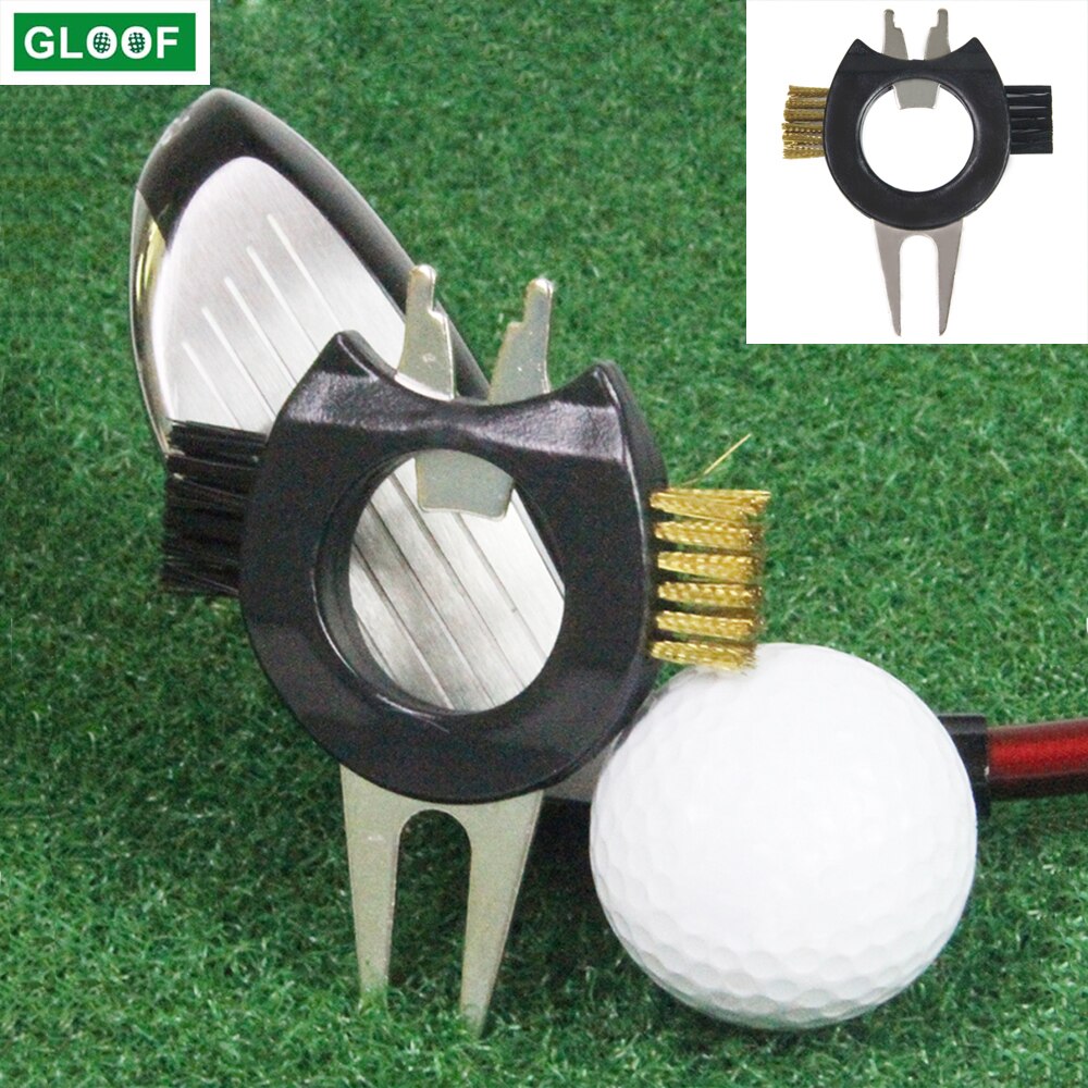 Golf Divot Tool Nail Remover Repair With Brush Multifunctional Lightweight Useful Bottle Opener Mini Pitch Fork