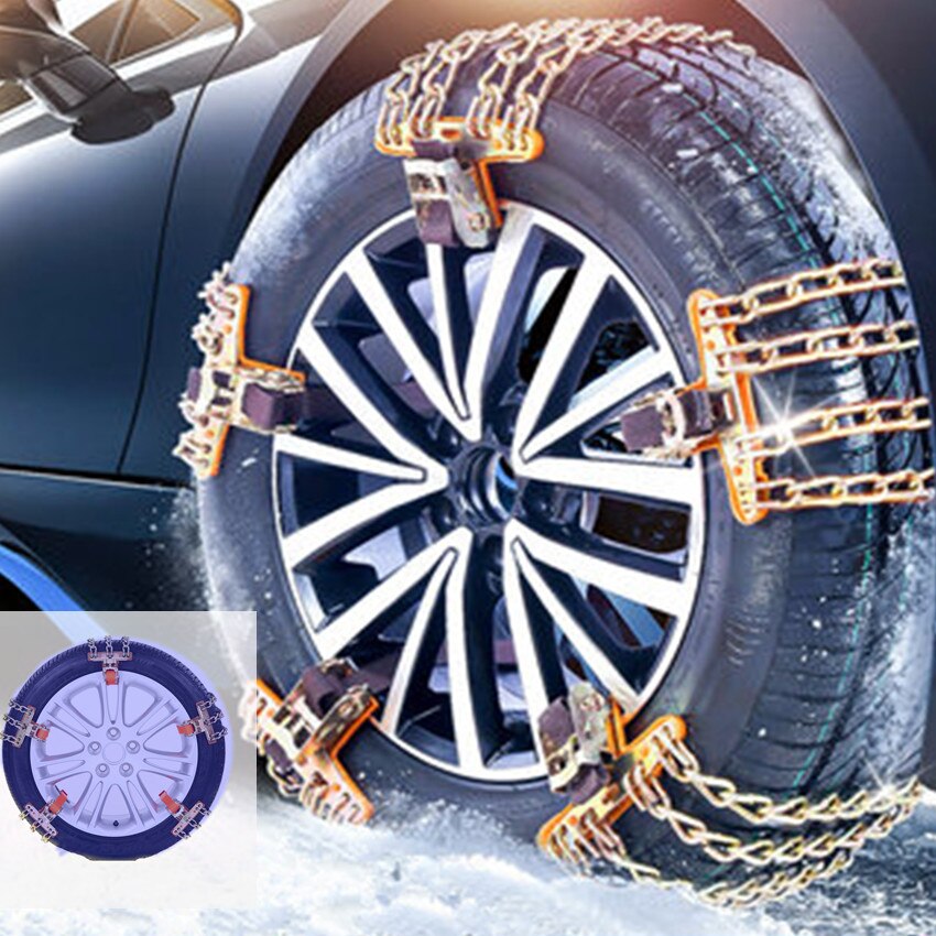 Auto reifen schnee ketten 4 Riegel Mangan stahl fahrbahn sicherheit Winter notfall Schnee kette SUV aufsammeln Universal- schnee kette reifen