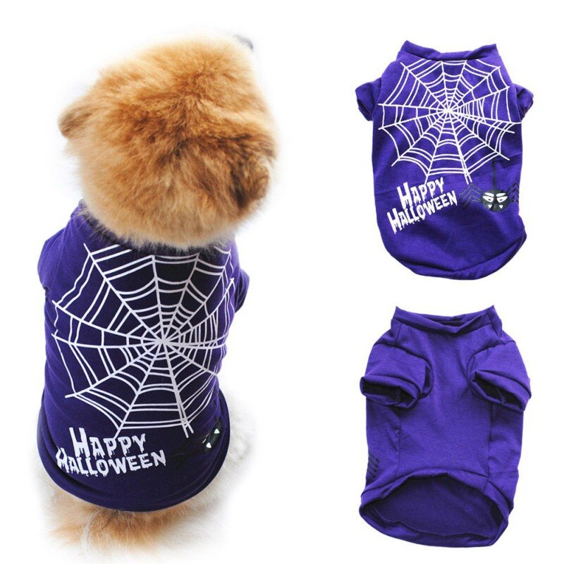 Spinnenweb Patroon Katoen Katoen Hond Kat Vest Ademend Hond Vest Voor Small Medium Honden Puppy Halloween Kostuum