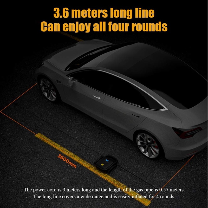 Air Compressor Tire Inflator Portable,Digital Pressure Gauge Auto Shutoff DC 12V Car Tyre Pump With Extra Nozzle And LED Light f