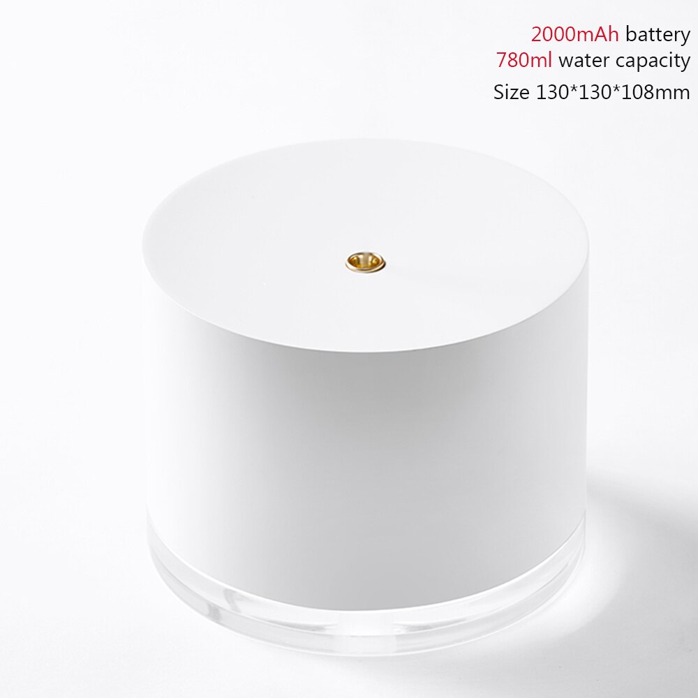 780Ml Draadloze Luchtbevochtiger 2000Mah Batterij Oplaadbare Humidificador Fogger Draagbare Water Diffuser Luchtreiniger Mist Maker: BP8 780ML White